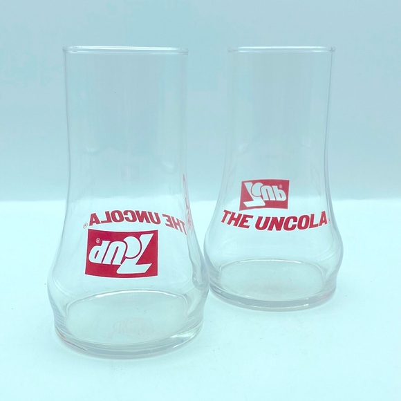 Vintage 7 Up Upside Down Glasses - Picture 1 of 7